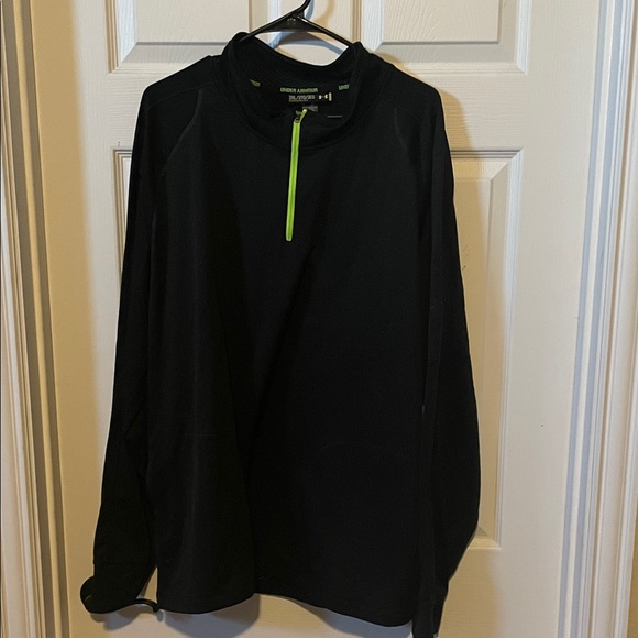 Under Armor quarter zip pullover, black with neon green zipper, size 3x - Picture 1 of 10